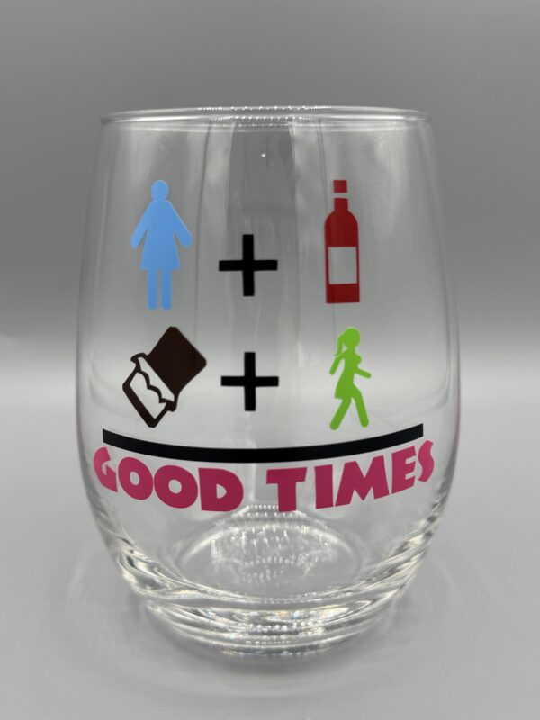 2025 Wine, Women & Chocolate Walk Souvenir Wine Glass – Good Times Edition